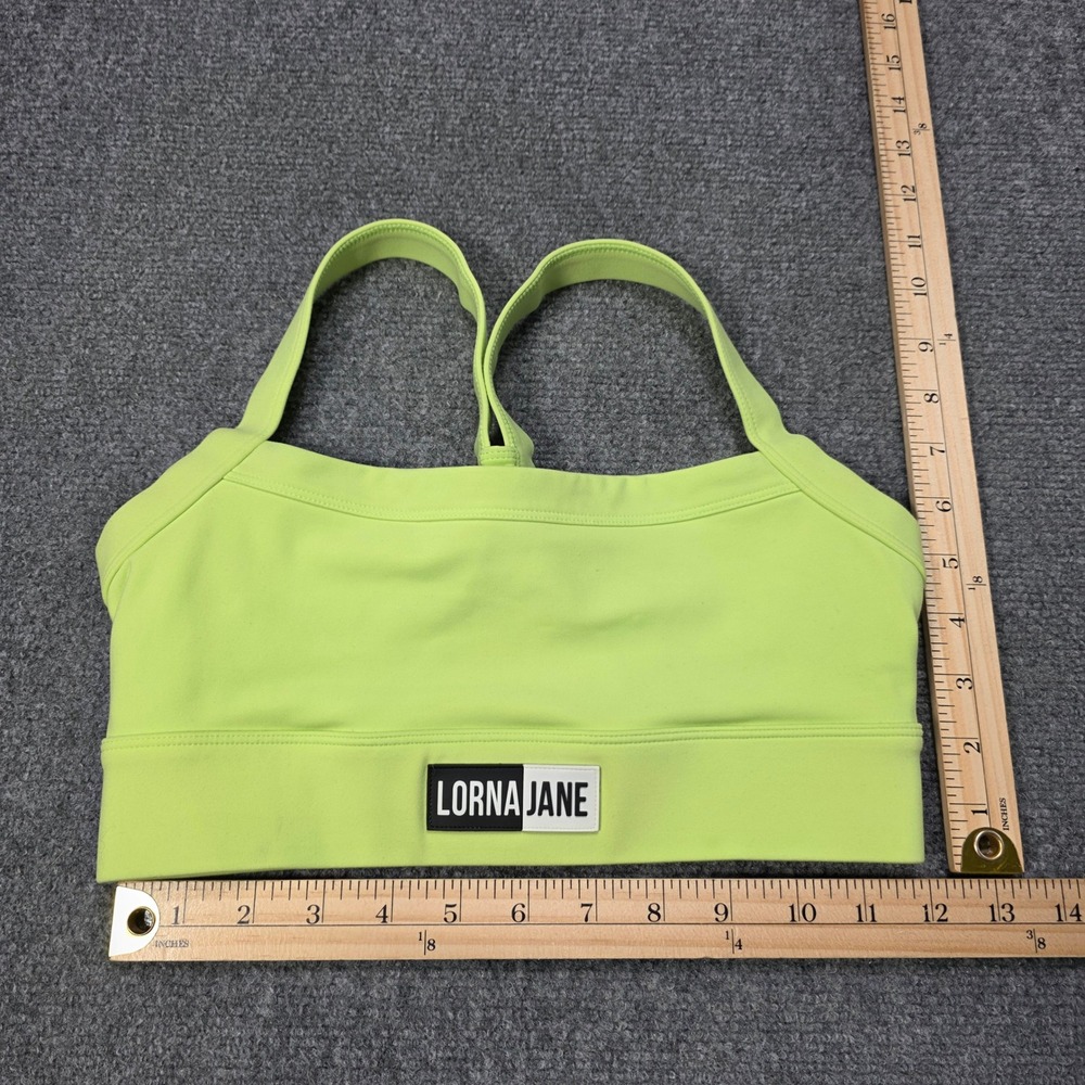 Lorna Jane Neon Lime Green Sports Bra Crop Top Size S Small Activewear Yoga‎ Gym - Picture 6 of 7